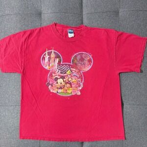 Disney Tshirt Red XL Mickey Mouse Cotton